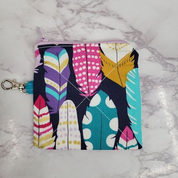 Handmade Colorful Feather Print Wallet Money Organizer Savings Set - Picture 13 of 15